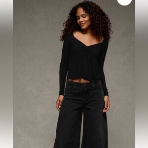 American Eagle Soft & Sexy Babydoll Cinched T-Shirt size M